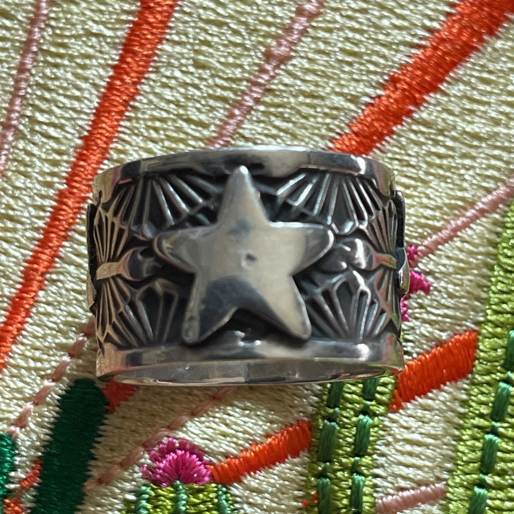 Sterling Silver Star Ring Made By Navajo Silversmith Sunshine Reeves Size 5.5